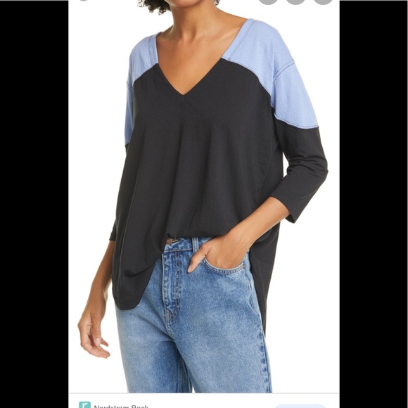 Free people major leagues colorblock shirt.‎ NWT - Picture 1 of 4